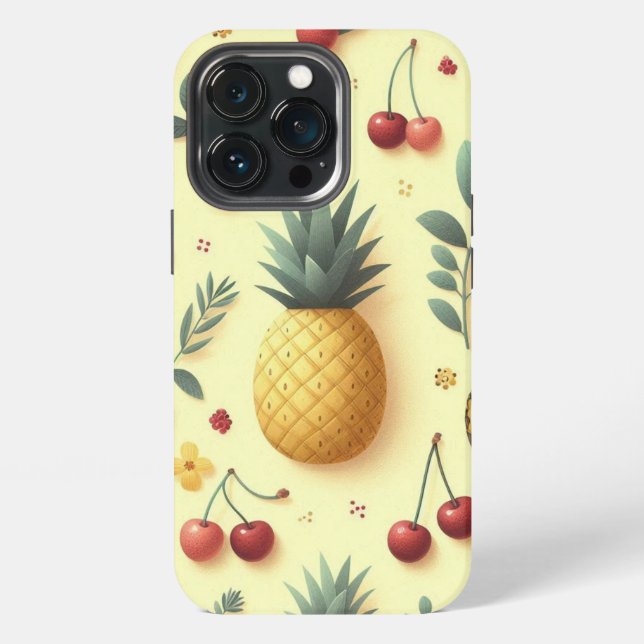 Funda Para iPhone Piñas y Cerezas (Reverso )