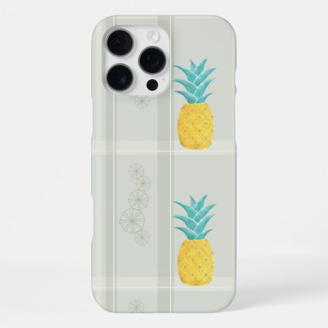Funda Para iPhone Pineapple se encuentra con Plaid (Reverso )