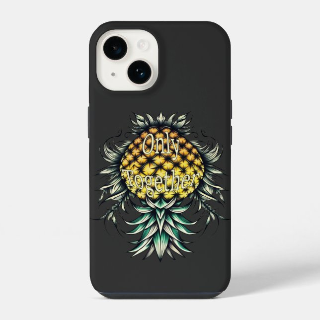 Funda Para iPhone Pineapples verticales sólo juntos Pareja (Reverso )