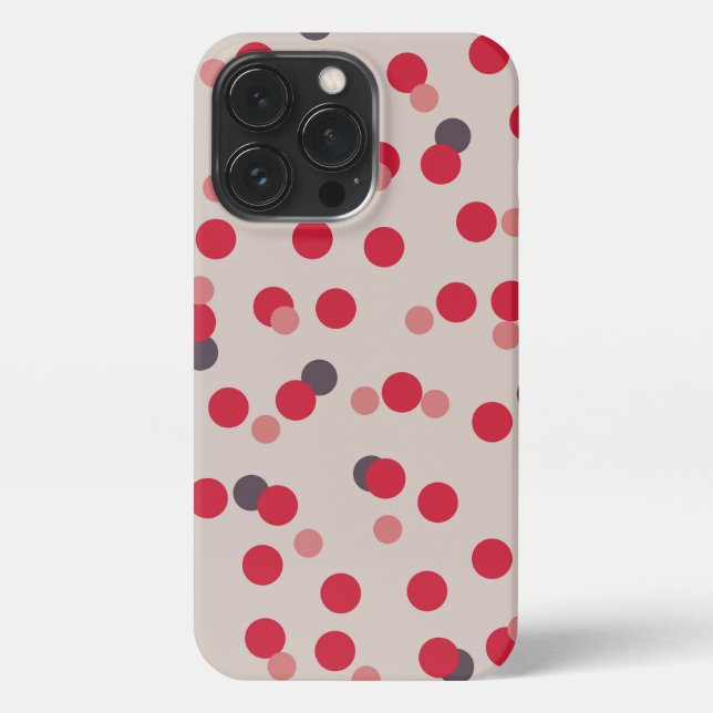 Funda Para iPhone pink and gray dots (Reverso)