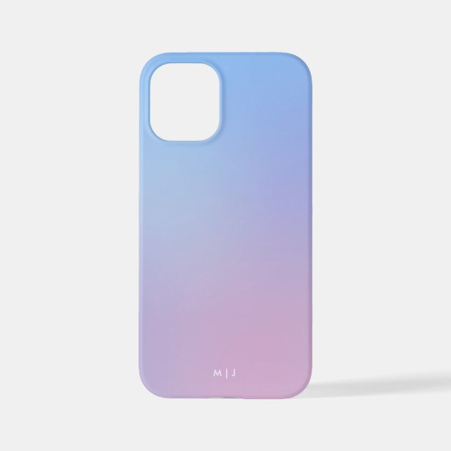 Funda Para iPhone Pink, Blue Pastel Gradient Ombre Effect Phone Case (Reverso )