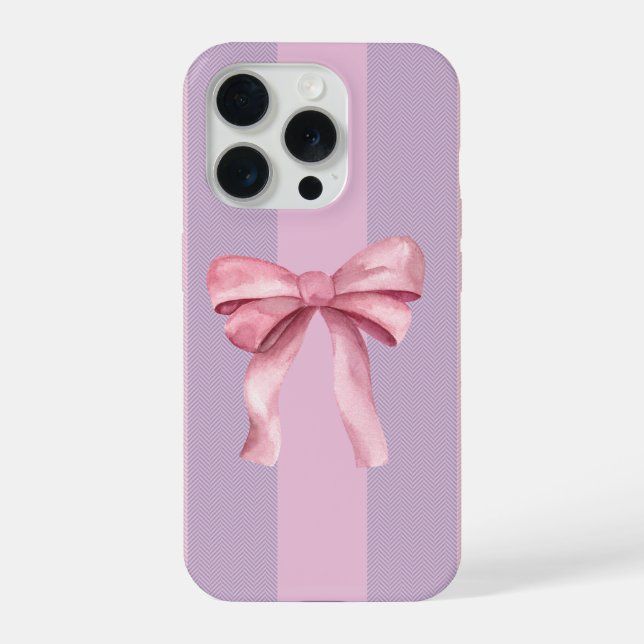 Funda Para iPhone Pink Bow Aesthetic Phone Case (Reverso )