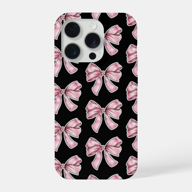 Funda Para iPhone Pink Bow Pattern Phone Case (Reverso )
