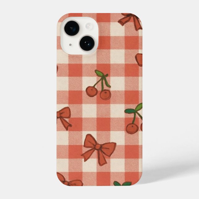 Funda Para iPhone "Pink Cherry & Ribbon Pattern Phone Case – Cute  (Reverso )