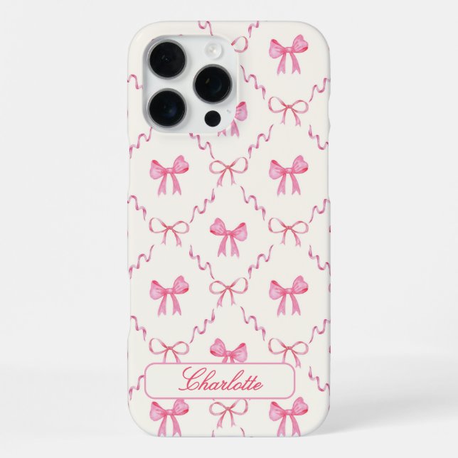 Funda Para iPhone Pink Coquette Bow (Reverso )
