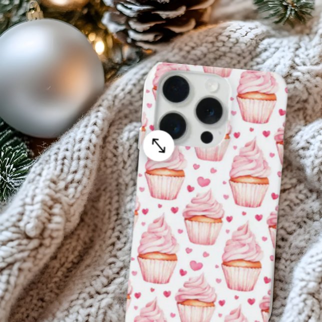 Funda Para iPhone Pink Cupcakes & Hearts iPhone Case Cute Sweet (Subido por el creador)