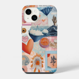 Funda Para iPhone 14 Pink Cute Trendy Preppy Collage Scrapbook