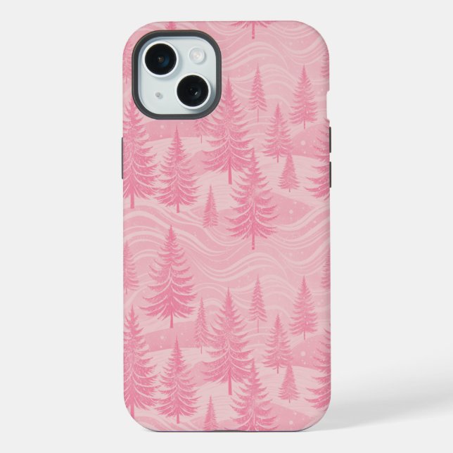 Funda Para iPhone Pink Forest Christmas (Reverso )