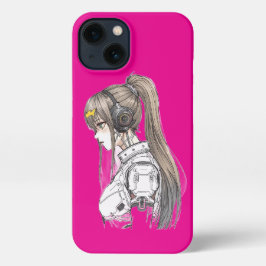 Pink Futuristic Girl Aesthetic iPhone 17 Case