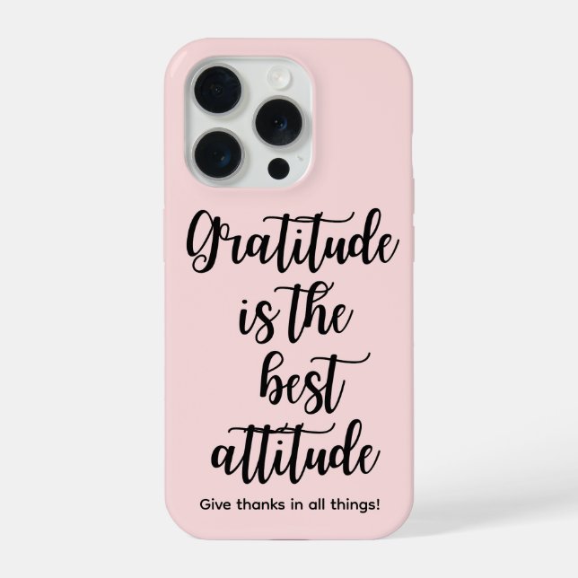 Funda Para iPhone Pink Girly Gratitude iPhone 15 Phone Case (Reverso )