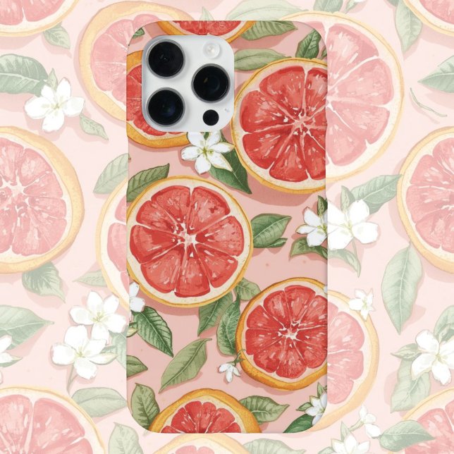 Funda Para iPhone Pink Grapefruit Pop – Cítrico Acuarela Retro (Subido por el creador)