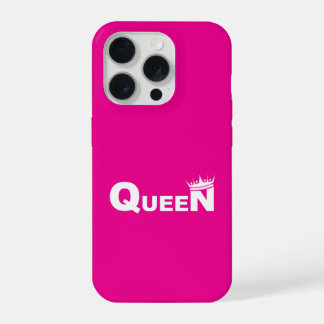Pink iPhone case with 'Queen'