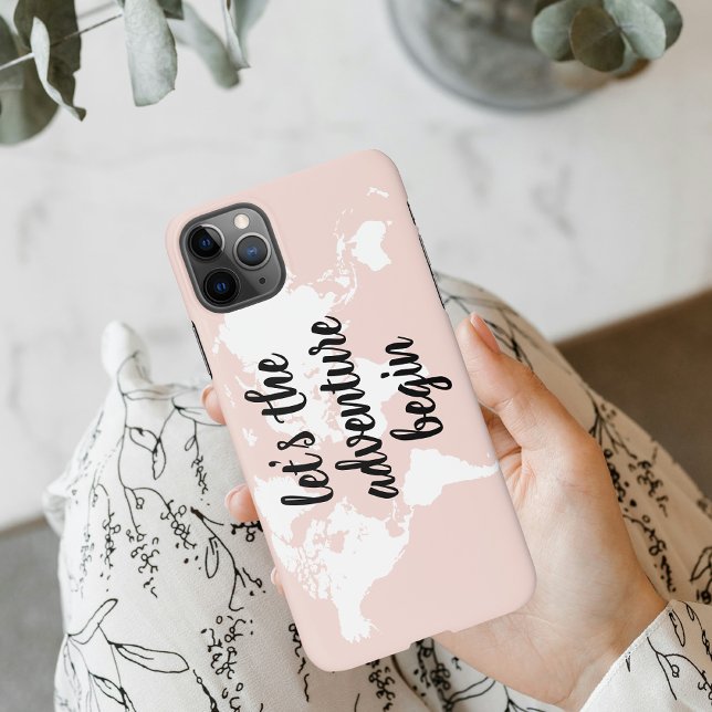 Funda Para iPhone Pink positivo vamos al mapa mundial de aventuras (Subido por el creador)
