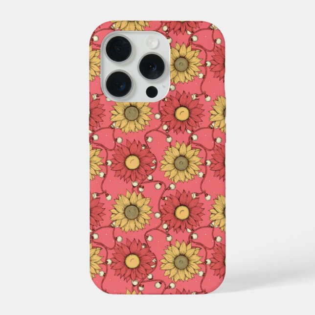 Funda Para iPhone Pink Sunflowers Christmas (Reverso )