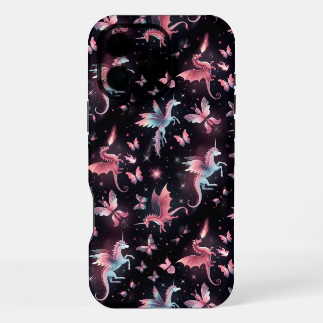 Funda Para iPhone Pink Unicorn Dragon Mix (Reverso )