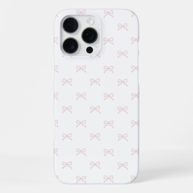 Funda Para iPhone Pink White Bow Pattern Coquette Girly Spring (Reverso )