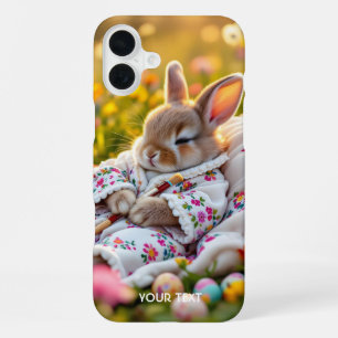 Funda Para iPhone 16 Plus Pintor De Flores De Conejo Lindo Fantasía