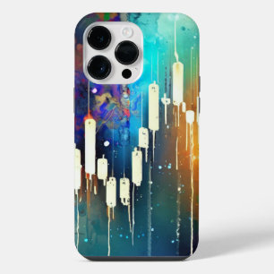 Funda Para iPhone 14 Pro Max Pintura abstracta de gráfico de velas colorido