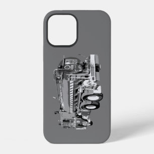 Funda Para iPhone 12 Pintura al óleo de camión de bomberos gris