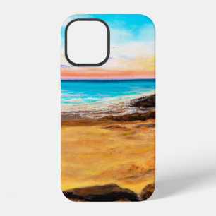 Funda Para iPhone 12 pintura al óleo de hermosa puesta de sol dorada so