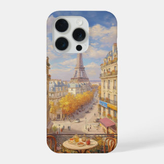 Pintura al óleo de vista de balcón parisino románt