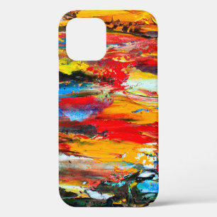 Funda Para iPhone 12 Pintura artística con cuchillo de paleta negro,par