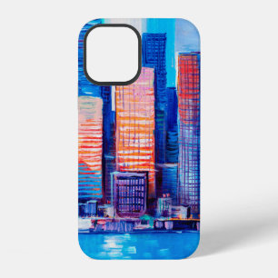 Funda Para iPhone 12 Pintura artística de rascacielos. Estilo abstracto