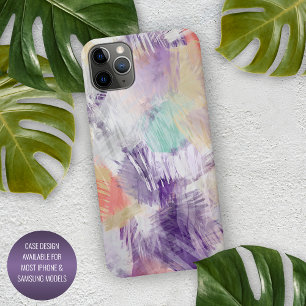 Funda Para iPhone 16 Pro Max Pintura artística de violeta púrpura aqua turquesa