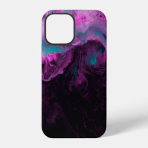 Funda Para iPhone 12 Pintura creativa verde neón y púrpura, abstracta