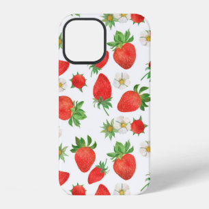 Funda Para iPhone 12 Pintura de acuarela Patrón continuo de fresa