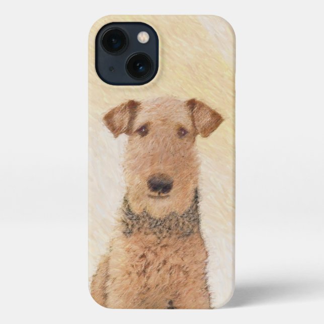 Funda Para iPhone Pintura de Airedale Terrier - Arte original y boni (Reverso )