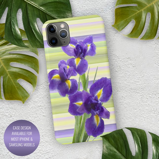 Funda Para iPhone Pintura de arte acuarela violeta púrpura lilac iri (Subido por el creador)