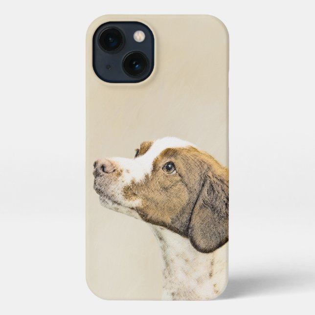 Funda Para iPhone Pintura de Bretaña - Arte de perros original y bon (Reverso )