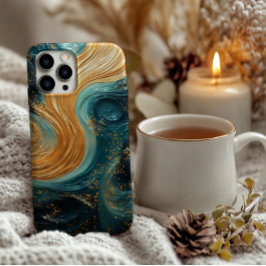 Funda Para iPhone 11Pro Max Pintura de fluidos y diseño de Purpurinas