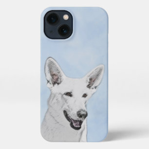 Pintura de pastor blanco - Arte de perro original