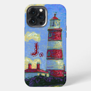 Funda Para iPhone 13 Pro Max Pintura del Faro Pastel y tu carta