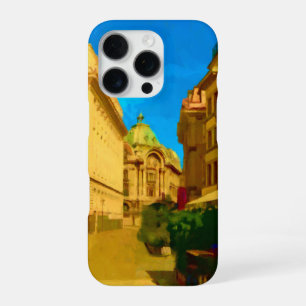 Funda Para iPhone 16 Pro Pintura digital de la ciudad de Bucarest