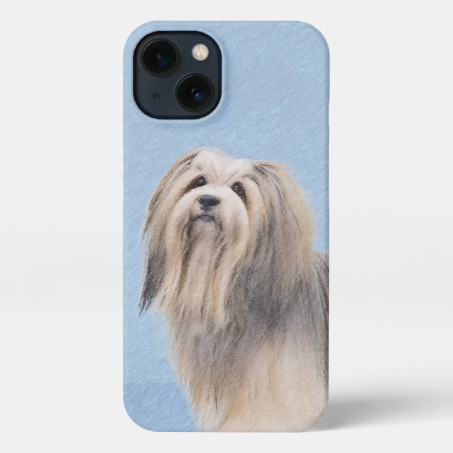 Funda Para iPhone Pintura Havanesa (plateada) - Arte de Perro Origin (Reverso )