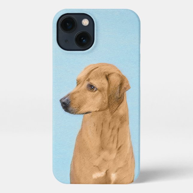 Funda Para iPhone Pintura Ridgeback Rhodesiana - Arte Perro Original (Reverso )