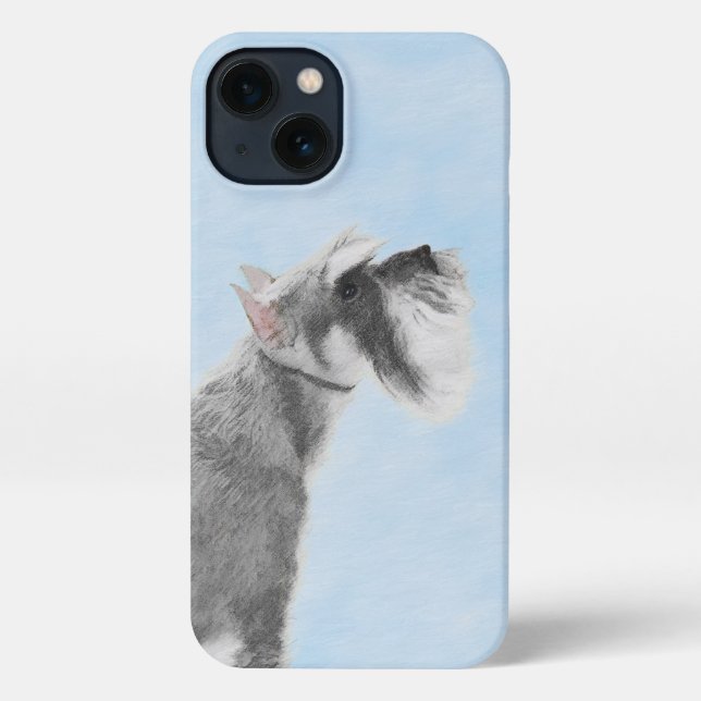 Funda Para iPhone Pintura Schnauzer (gigante, estándar) - Arte de pe (Reverso )
