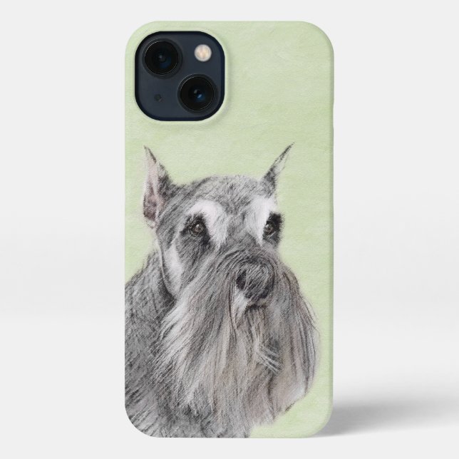 Funda Para iPhone Pintura Schnauzer (gigante, estándar) - Arte de pe (Reverso )