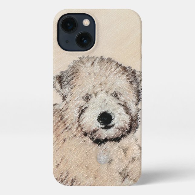 Funda Para iPhone Pintura Terrier de Ruedas Recubiertas Blancas Arte (Reverso )