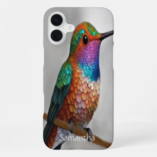 Funda Para iPhone 16 Plus Pintura vibrante del colibrí de Allen