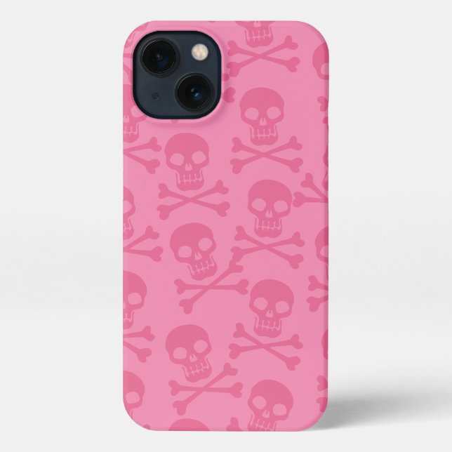 Funda Para iPhone Pirata Skull Crossbone Pattern Pink (Reverso )