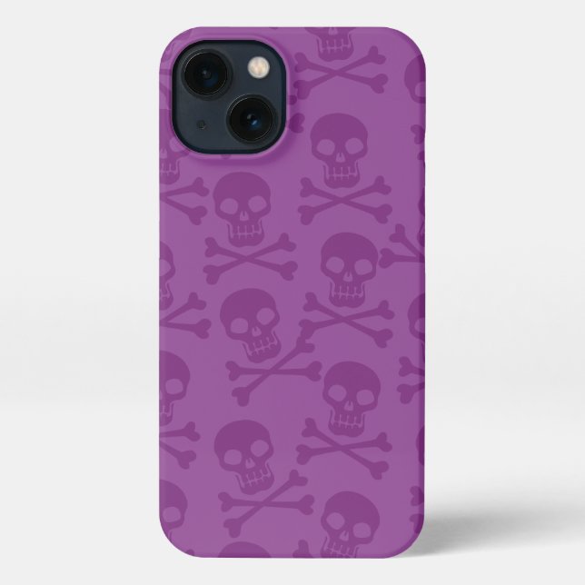 Funda Para iPhone Pirate Skull Crossbone Pattern Purple (Reverso )