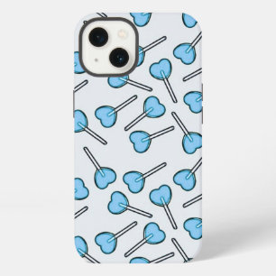 Piruleta con forma de corazón azul