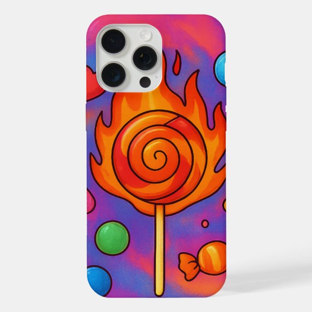 Funda Para iPhone Piruleta de Fuego (Reverso )