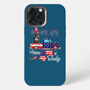 Funda Para iPhone 13 Pro Max Pit Bull con gafas de sol bandera americana puesta