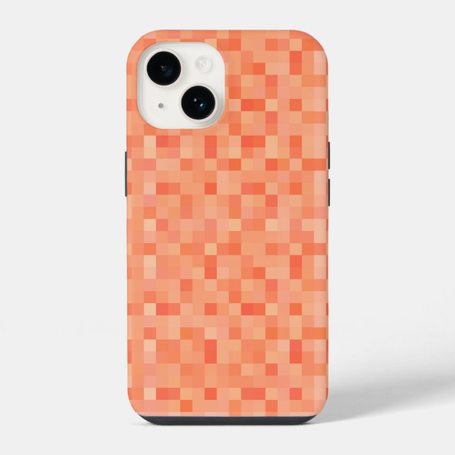 Funda Para iPhone Píxeles cuadrados naranjas (Reverso )