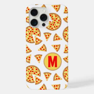 Pizza divertida y patrón de rebanadas blancas Mono